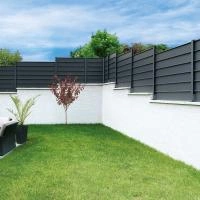 Clôture aluminium Alu20 vue arrière angle RAL7016