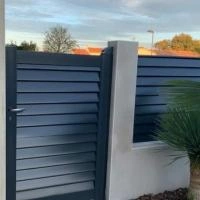 Portillon aluminium Aluclin sur mesure anthracite RAL 7016