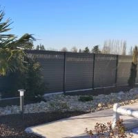 Clôture aluminium Alulam gris anthracite RAL 7016 décor baton