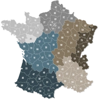 Carte de france secteurs commerciaux Aluclos