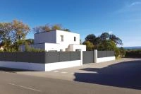 Clôture aluminium Alu20 hauteur 1000mm avec portail poulissant Alupass RAL 7016