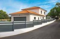 Clôture Aluminium Alulam RAL 7016 avec 2 lames gris argent RAL 9006